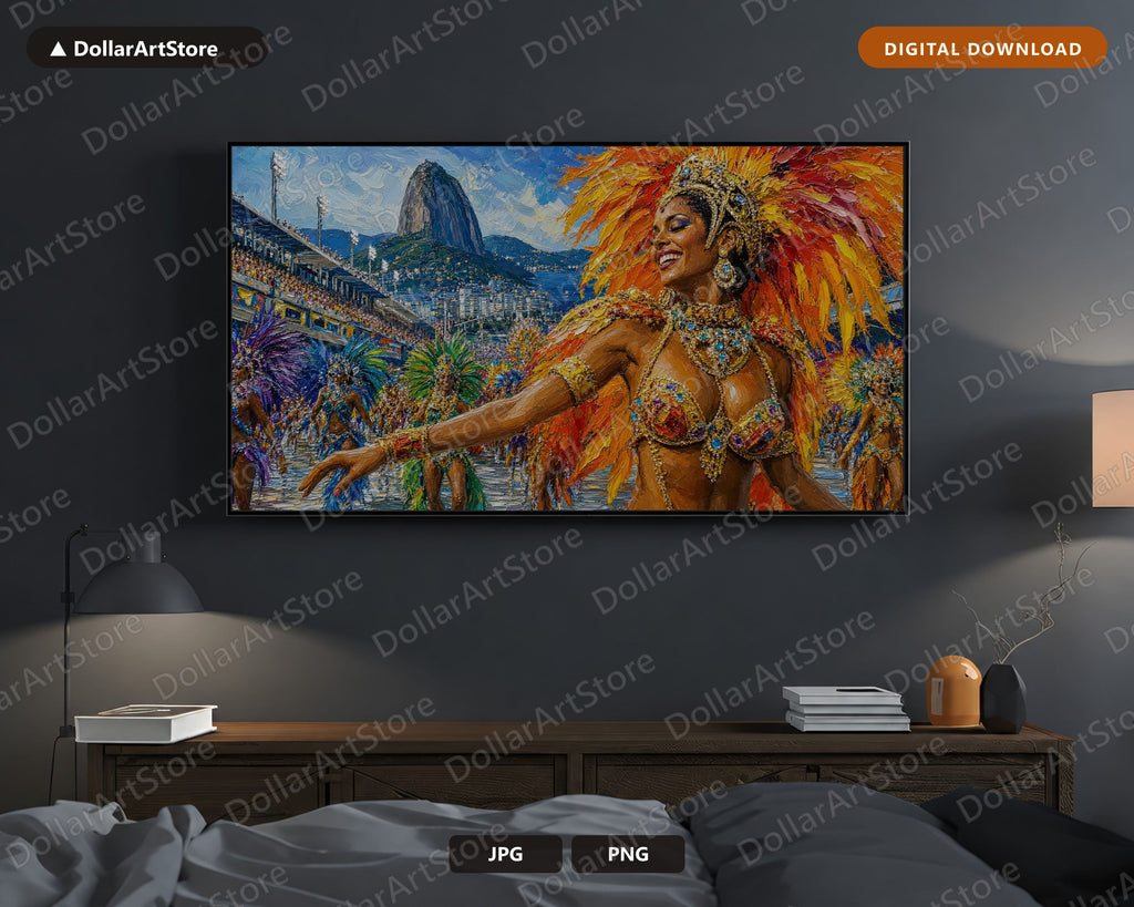 Virrant Rio Carnival Frame TV Art, Samsung Frame TV Digital Download, 4K Textured Celebration Screensaver
