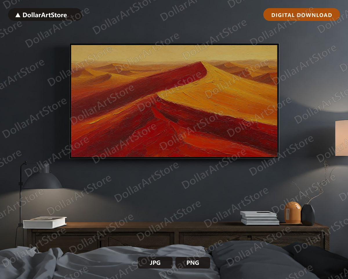 Earthy Desert Landscape Frame TV Art, Textured Scenery Samsung Frame Art Download, 4K Screensaver
