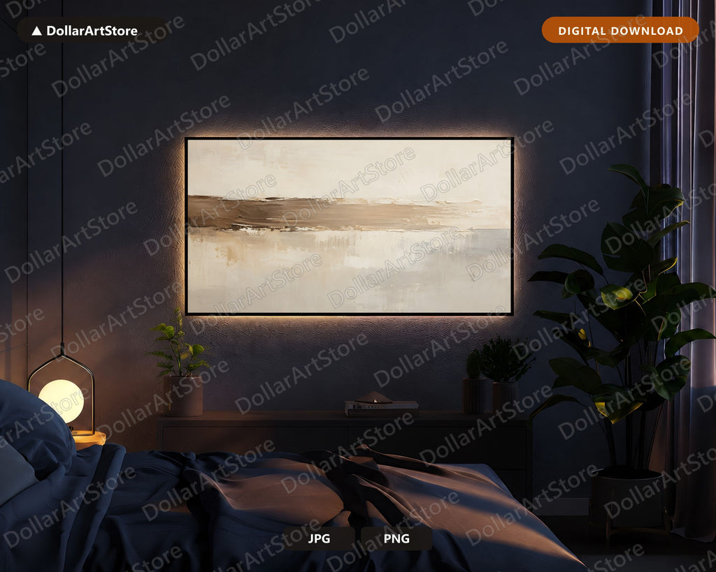 Neutral Abstract Frame TV Art, Samsung Frame TV Digital Download, 4K TV Screensaver Art