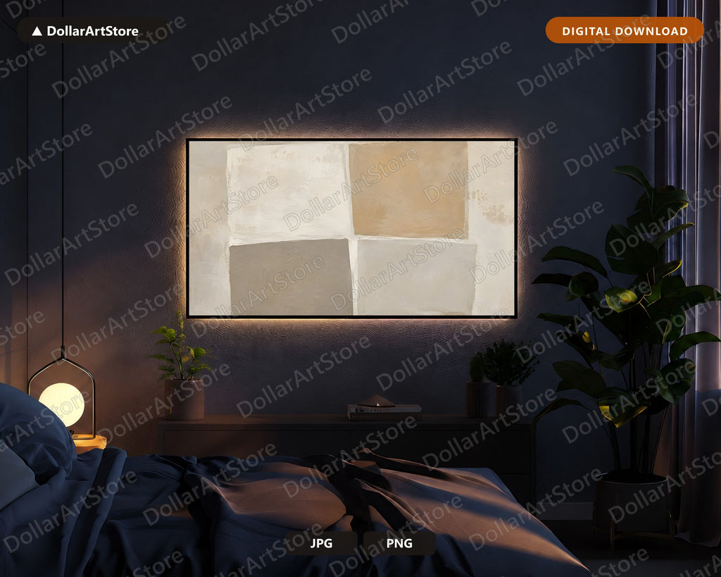 Neutral Abstract Frame TV Art, Samsung Frame TV Digital Download, 4K Minimalist Screensaver