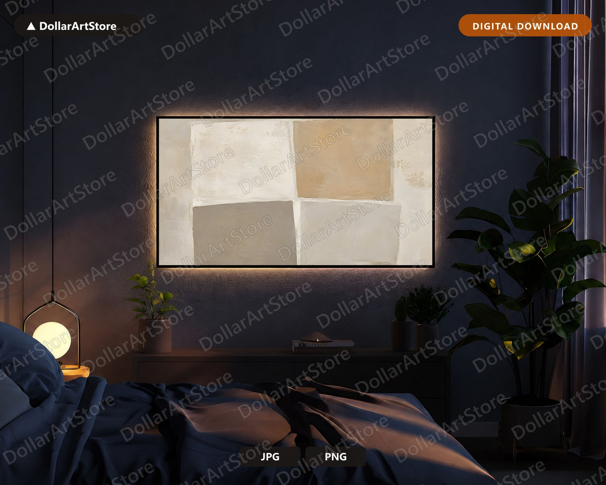 Neutral Abstract Frame TV Art, Samsung Frame TV Digital Download, 4K Minimalist Screensaver