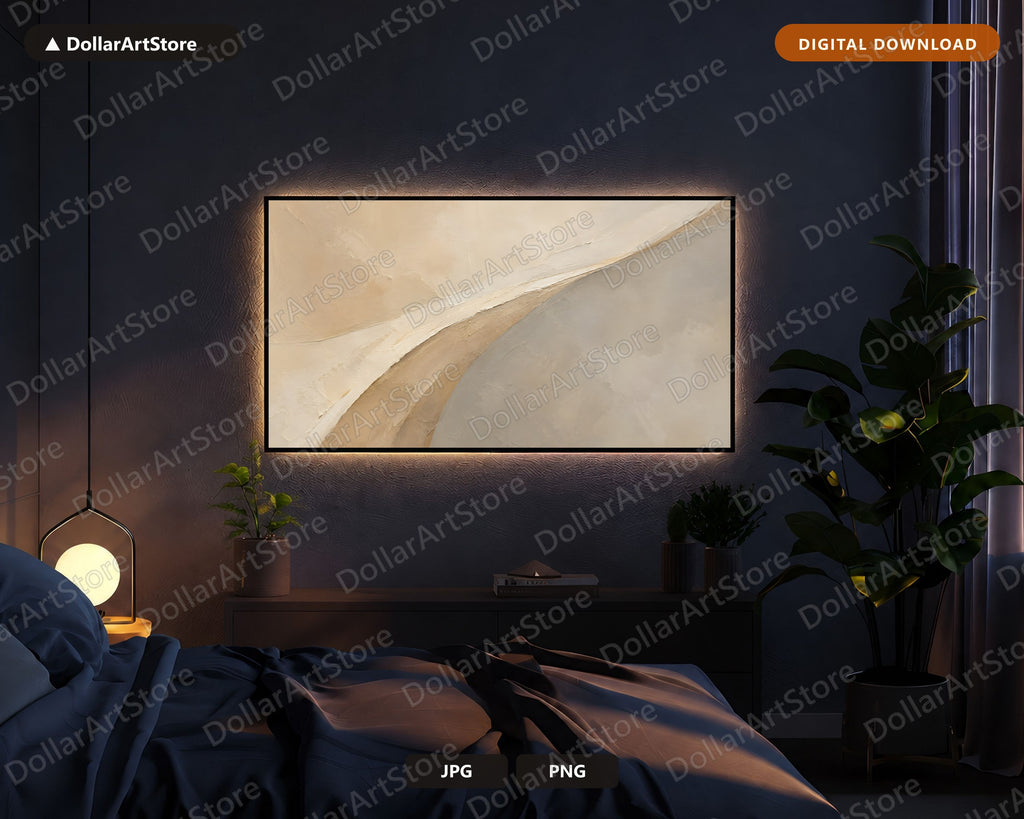 Neutral Abstract Frame TV Art, Samsung Frame TV Digital Download, 4K Modern Minimalist Screensaver