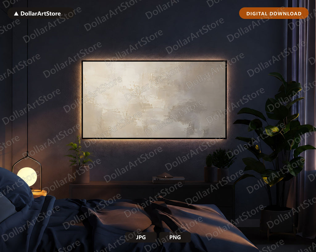 Neutral Abstract Frame TV Art, Samsung Frame TV Digital Download 4K