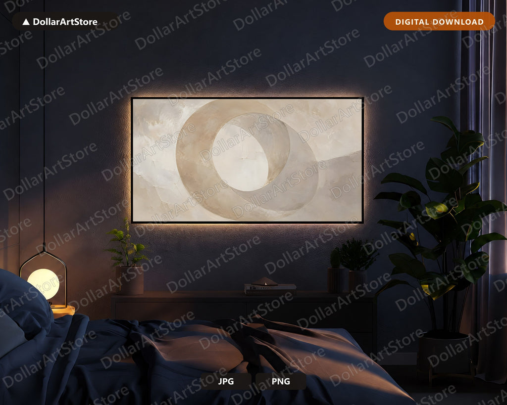 Neutral Abstract Frame TV Art, Samsung Frame TV Digital Download, 4K Minimalist Screensaver