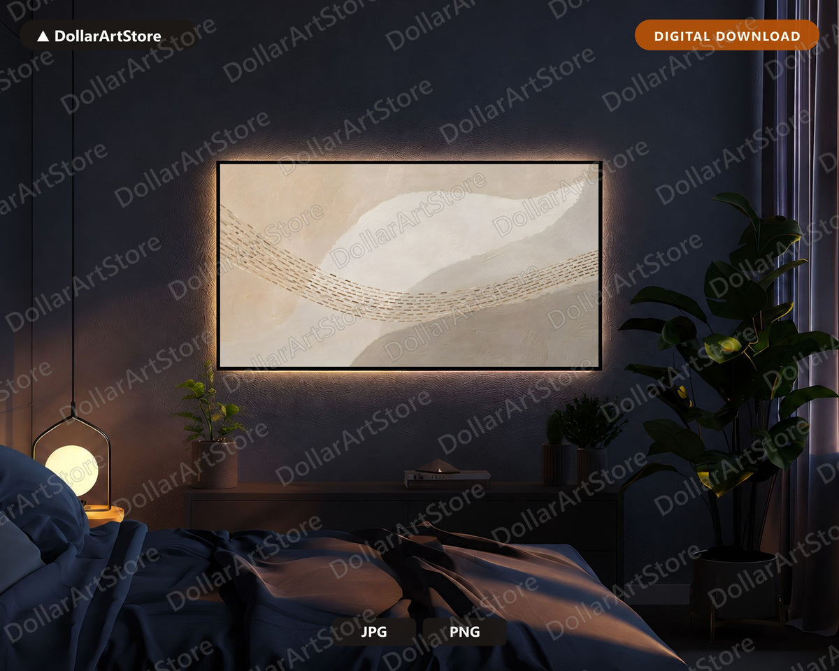 Neutral Abstract Frame TV Art, Samsung Frame TV Digital Download, 4K Screensaver