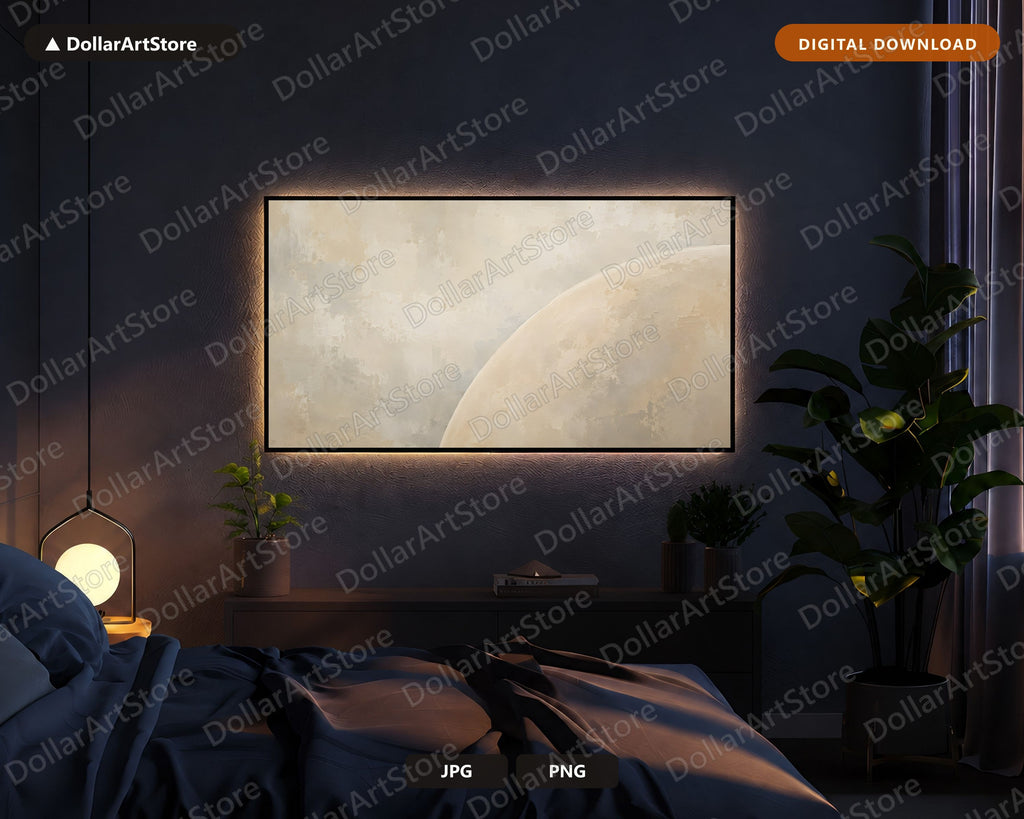 Neutral Abstract Frame TV Art, Samsung Frame TV Digital Download, 4K Textured Minimalist