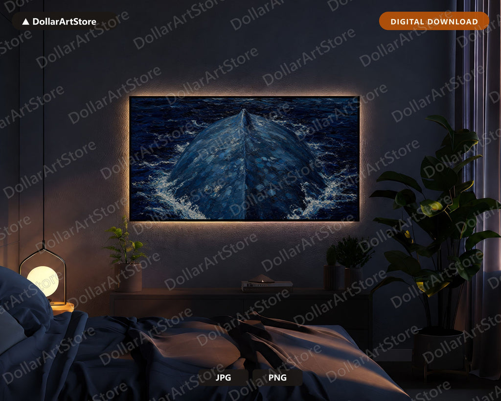Dark Moody Arctic Waters Frame TV Art, Samsung Frame TV Digital Download, 4K Textured Seascape Screensaver