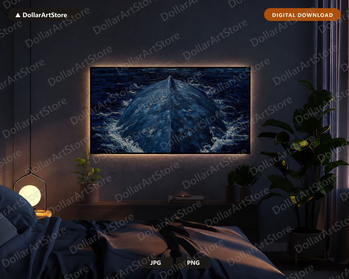 Dark Moody Arctic Waters Frame TV Art, Samsung Frame TV Digital Download, 4K Textured Seascape Screensaver
