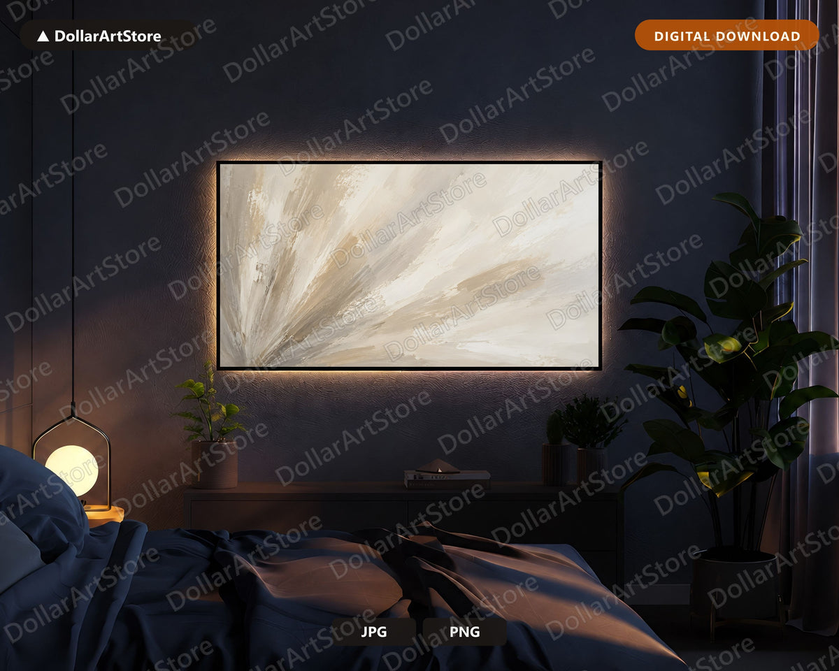 Neutral Abstract Frame TV Art, Samsung Frame TV Digital Download, 4K Minimalist Art