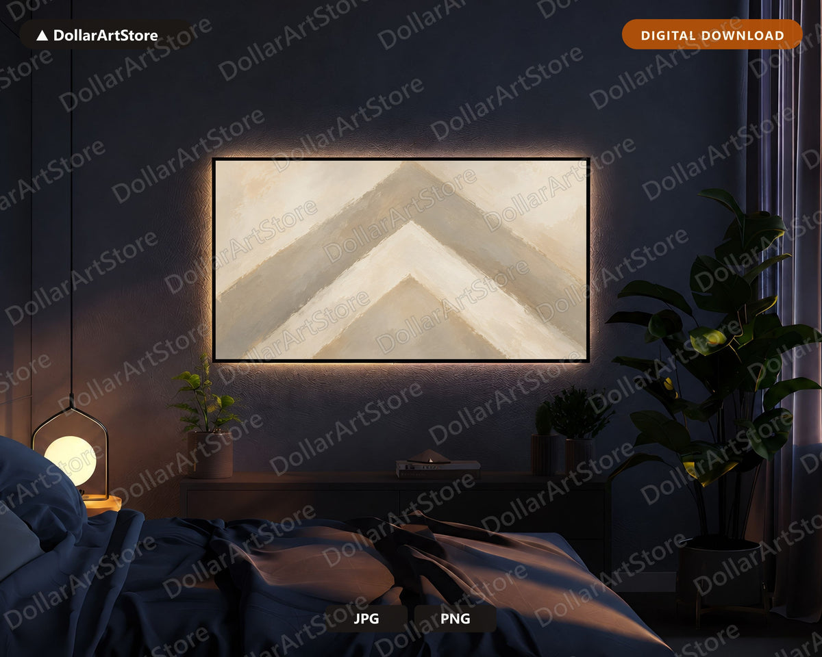 Minimalist Geometric Frame TV Art, Samsung Frame Digital Download, Neutral Abstract TV Screensaver