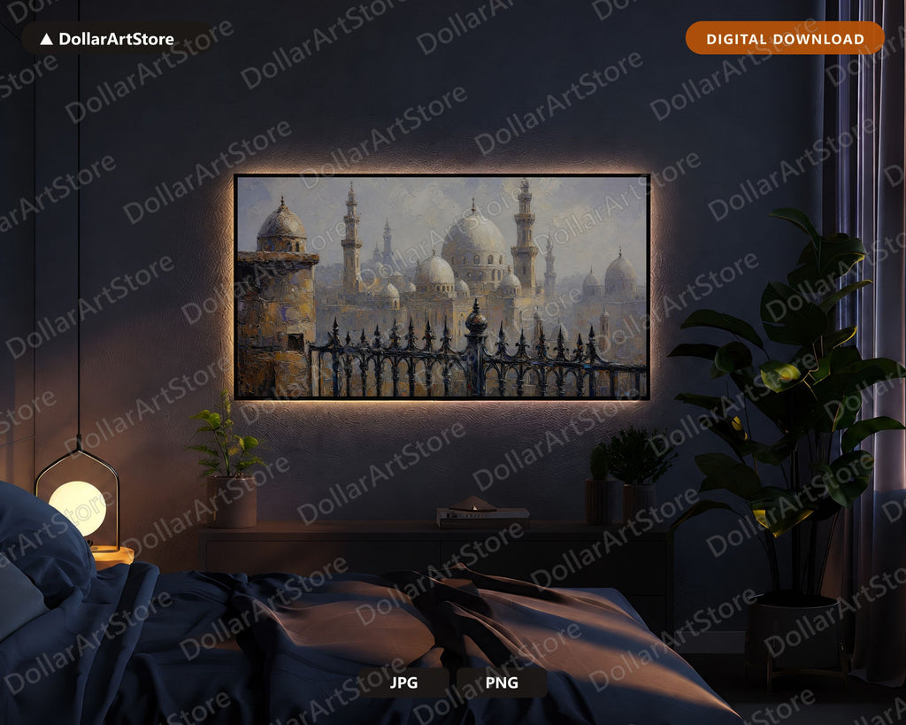 Cozy Middle East Islamic Mosque Frame TV Art
