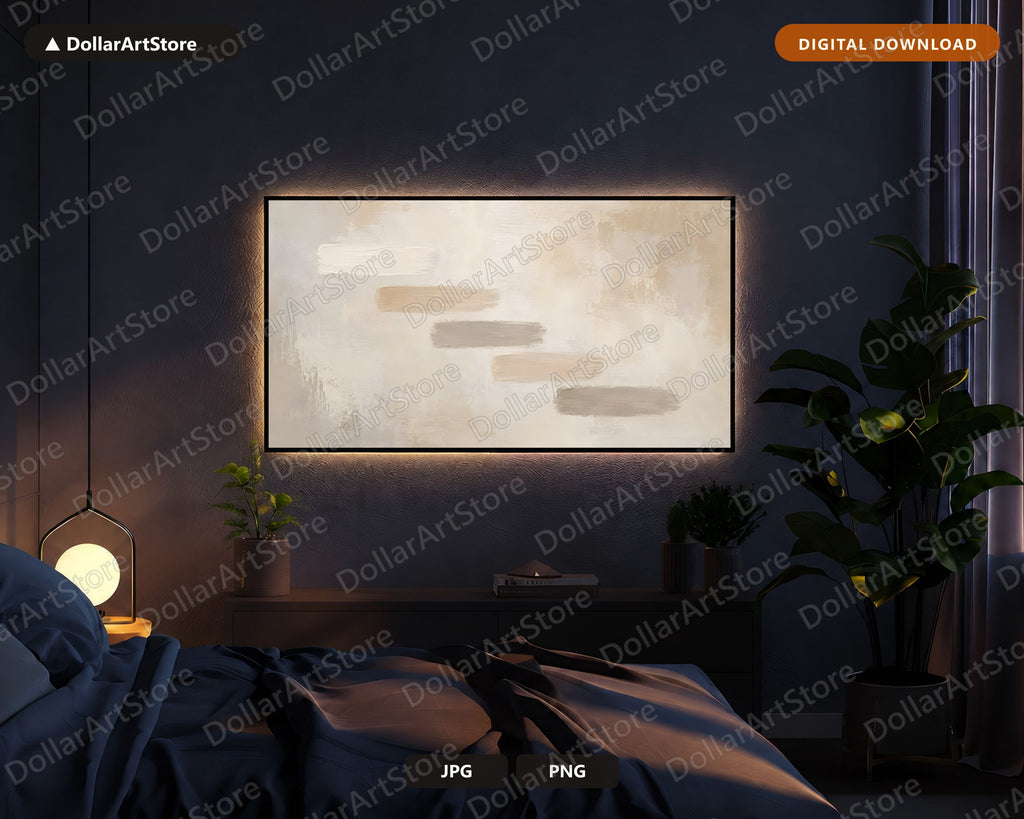 Neutral Abstract Frame TV Art, Samsung Frame Digital Download, 4K TV Screensaver