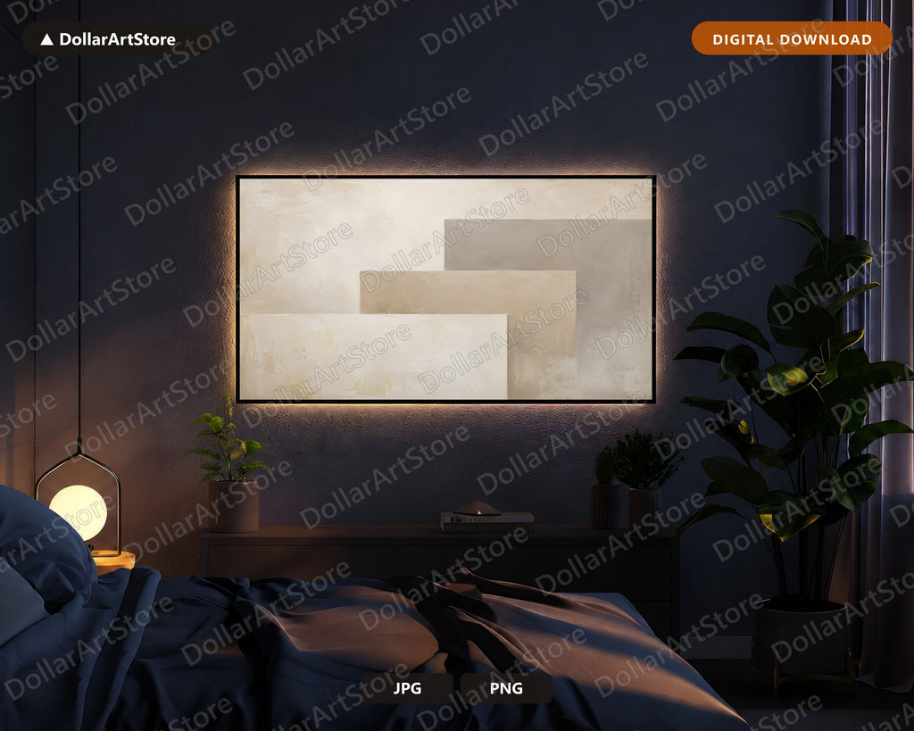 Neutral Minimalist Frame TV Art, Samsung Frame TV Digital Download, Modern Abstract 4K