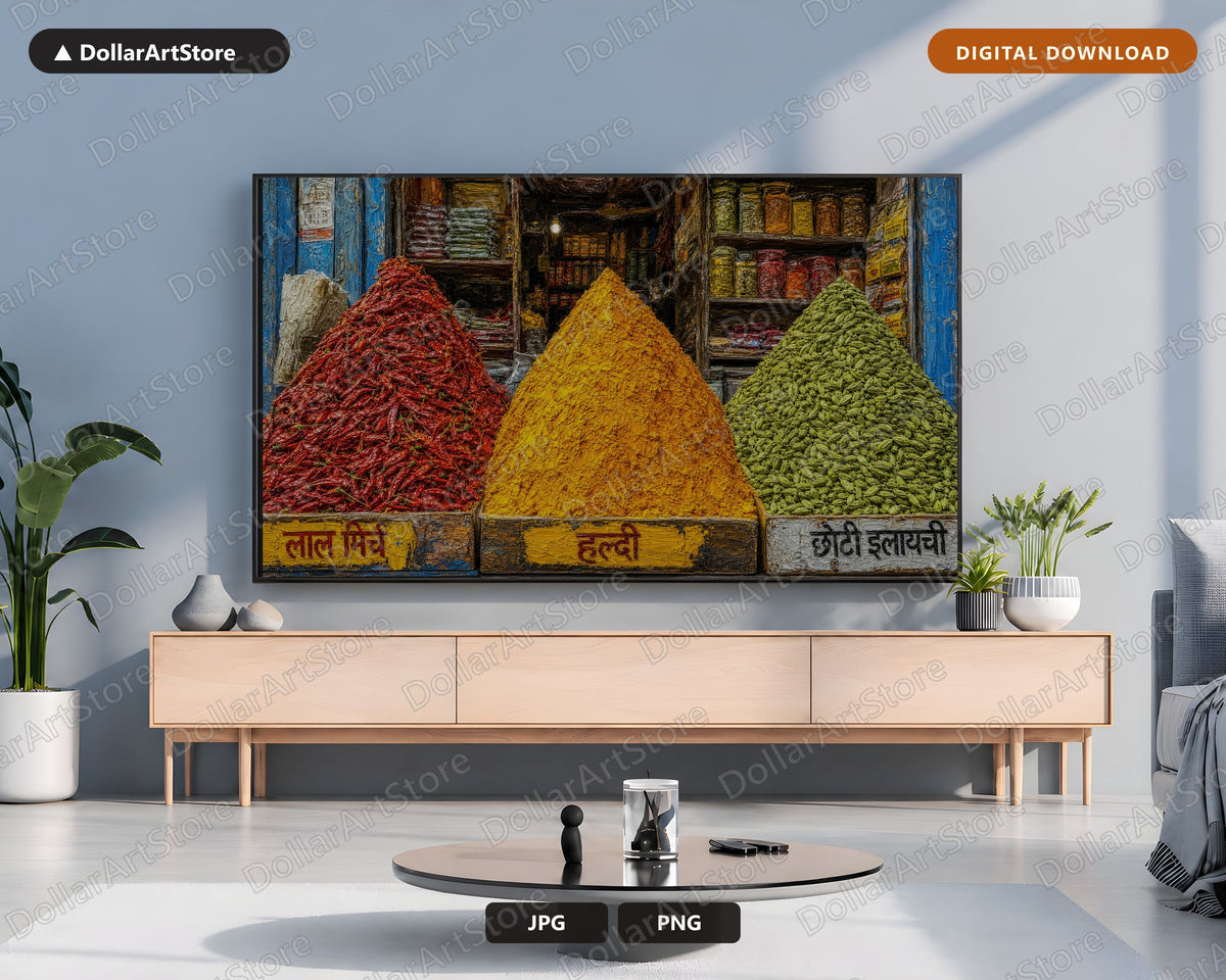 Cozy Spice Market Frame TV Art, Samsung Frame TV Digital Download, 4K Textured Middle East Scenery