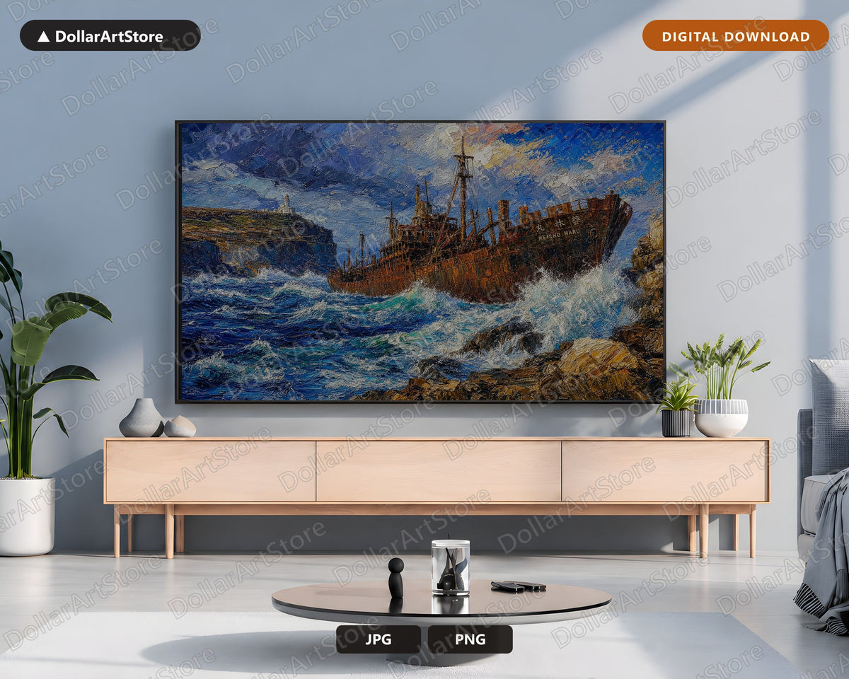 Famous South African Shipwreck Textured Frame TV Art 