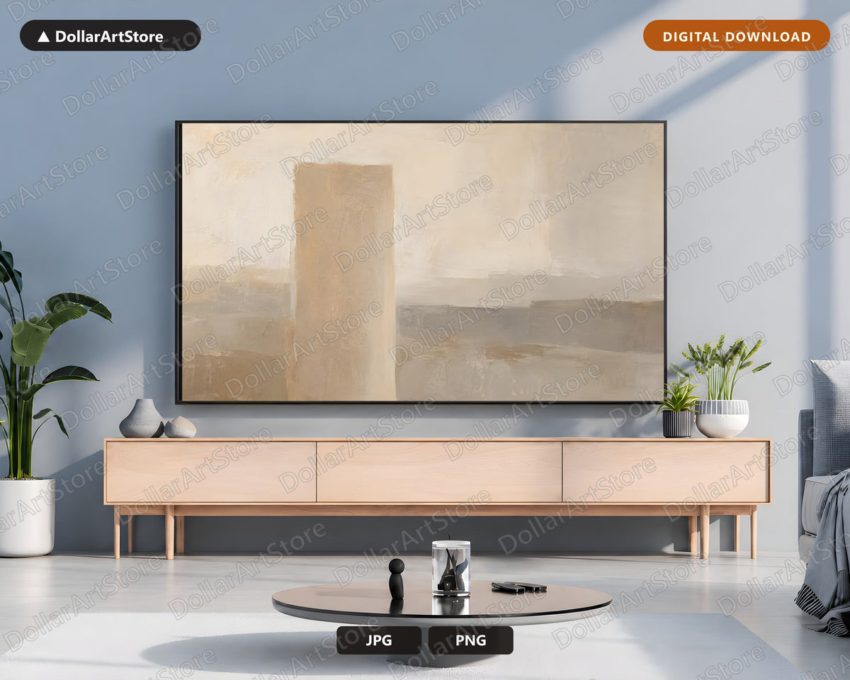 Abstract Neutral Frame TV Art, Samsung Frame TV Digital Download, Minimalist 4K Screensaver