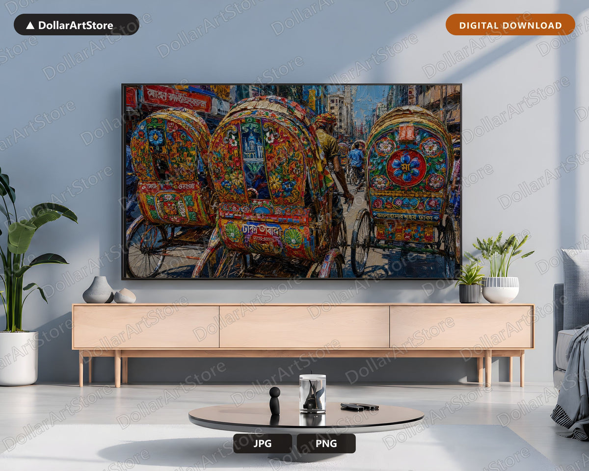 Vibrant South Asian Street Frame TV Art, Samsung Frame TV Digital Download 4K Screensaver