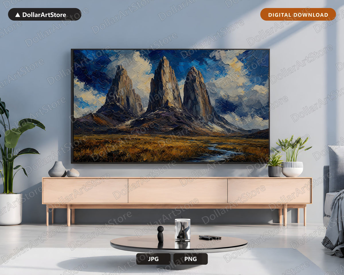 Scenic Arctic Landscape Frame TV Art, Samsung Frame Digital Download, 4K Textured Mountain Landscape