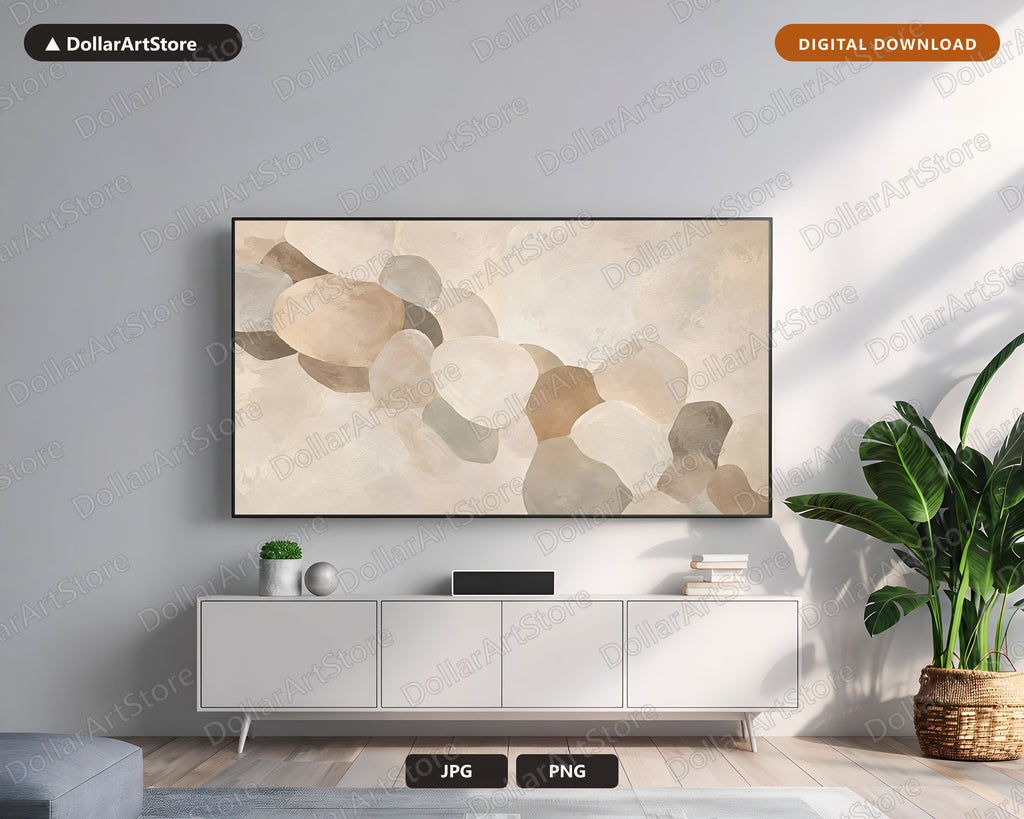 Neutral Abstract Frame TV Art, Samsung Frame TV Digital Download, Minimalist 4K Screensaver