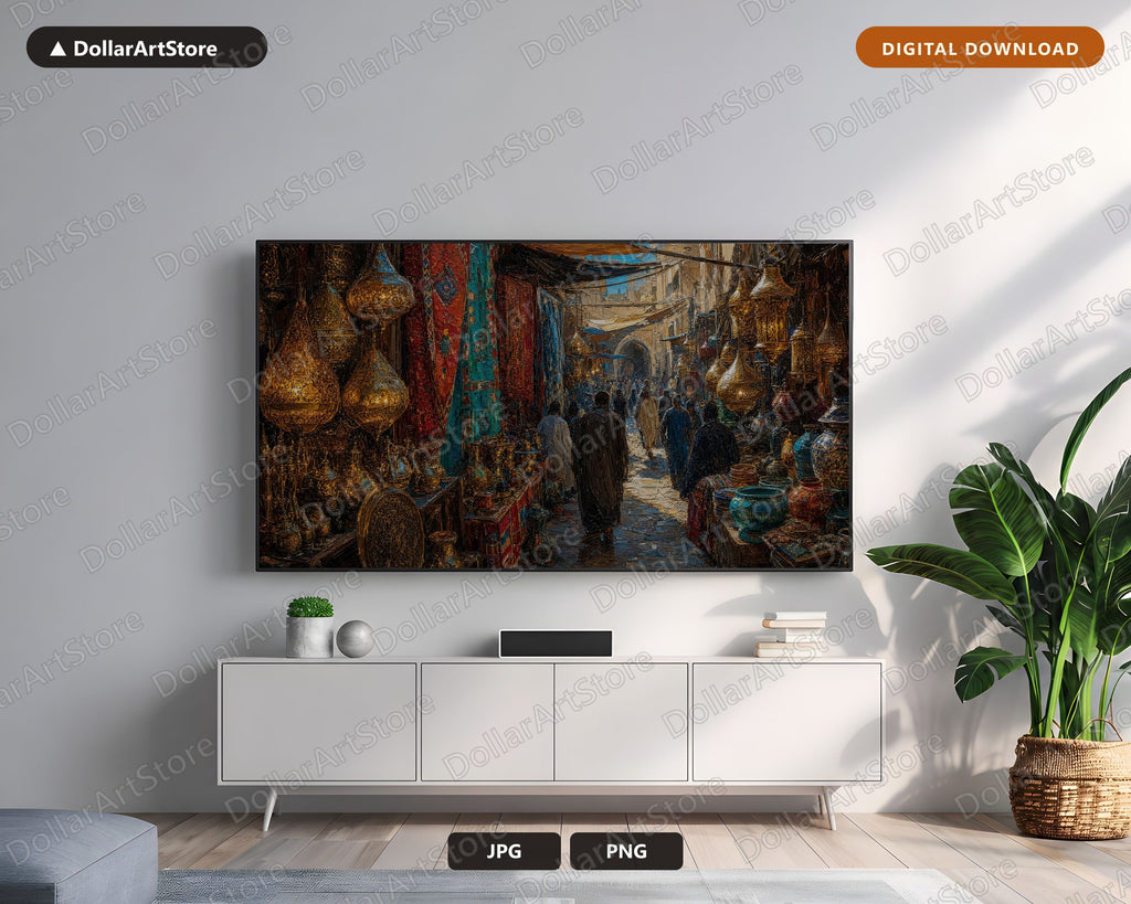 Kinetic Middle Eastern Souk Samsung Frame TV Art