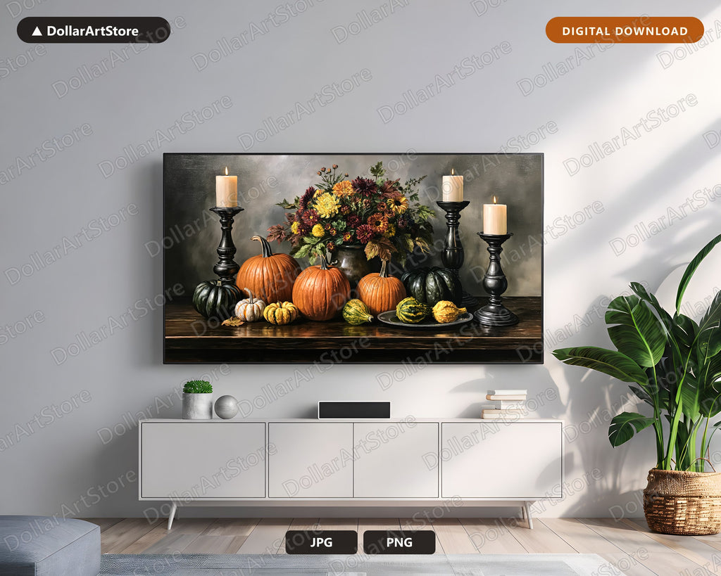 Vintage Autumn Still Life Frame TV Art, Samsung Frame TV Digital Download, 4K Harvest Art