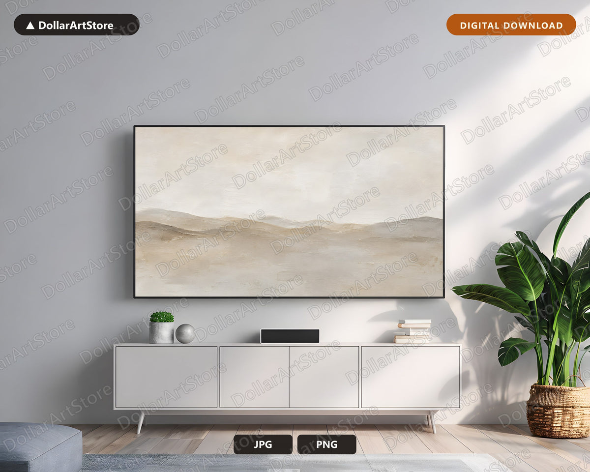 Neutral Landscape Frame TV Art, Samsung Frame TV Digital Download, 4K Minimalist Art