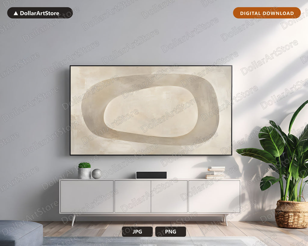 Neutral Abstract Frame TV Art, Samsung Frame TV Digital Download, 4K Minimalist TV Screensaver