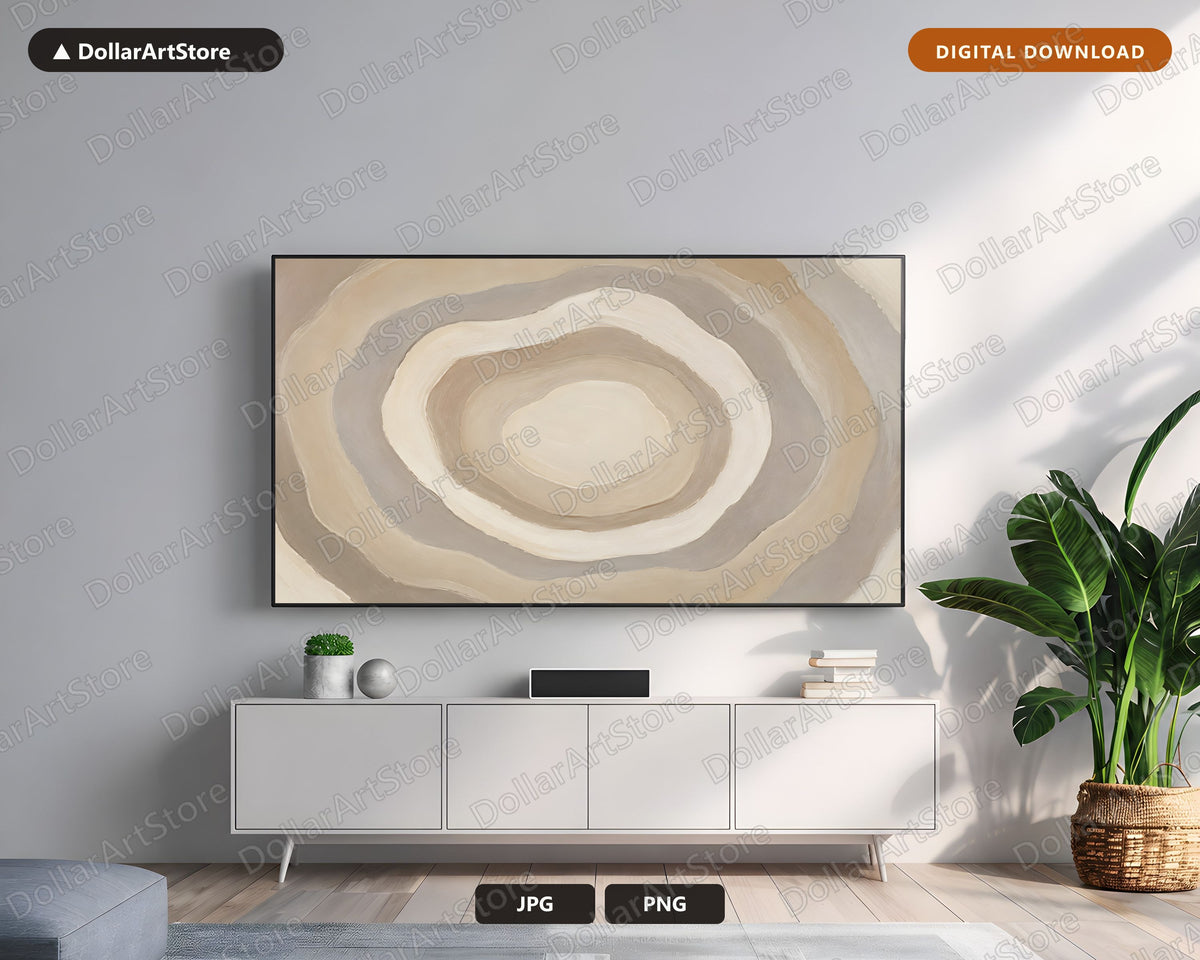 Neutral Abstract Frame TV Art, Samsung Frame TV Digital Download, Modern Minimal 4K Screensaver