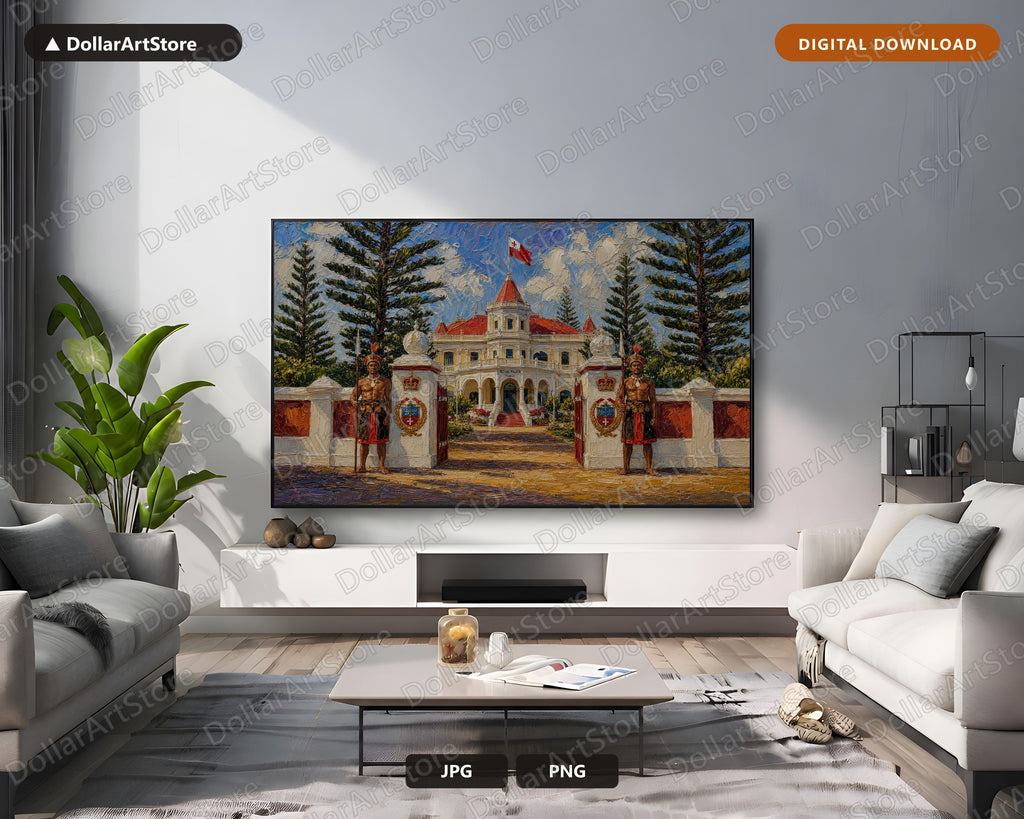 Cozy Palace Frame TV Art, Samsung Frame TV Digital Download, 4K Textured Royal Scenery