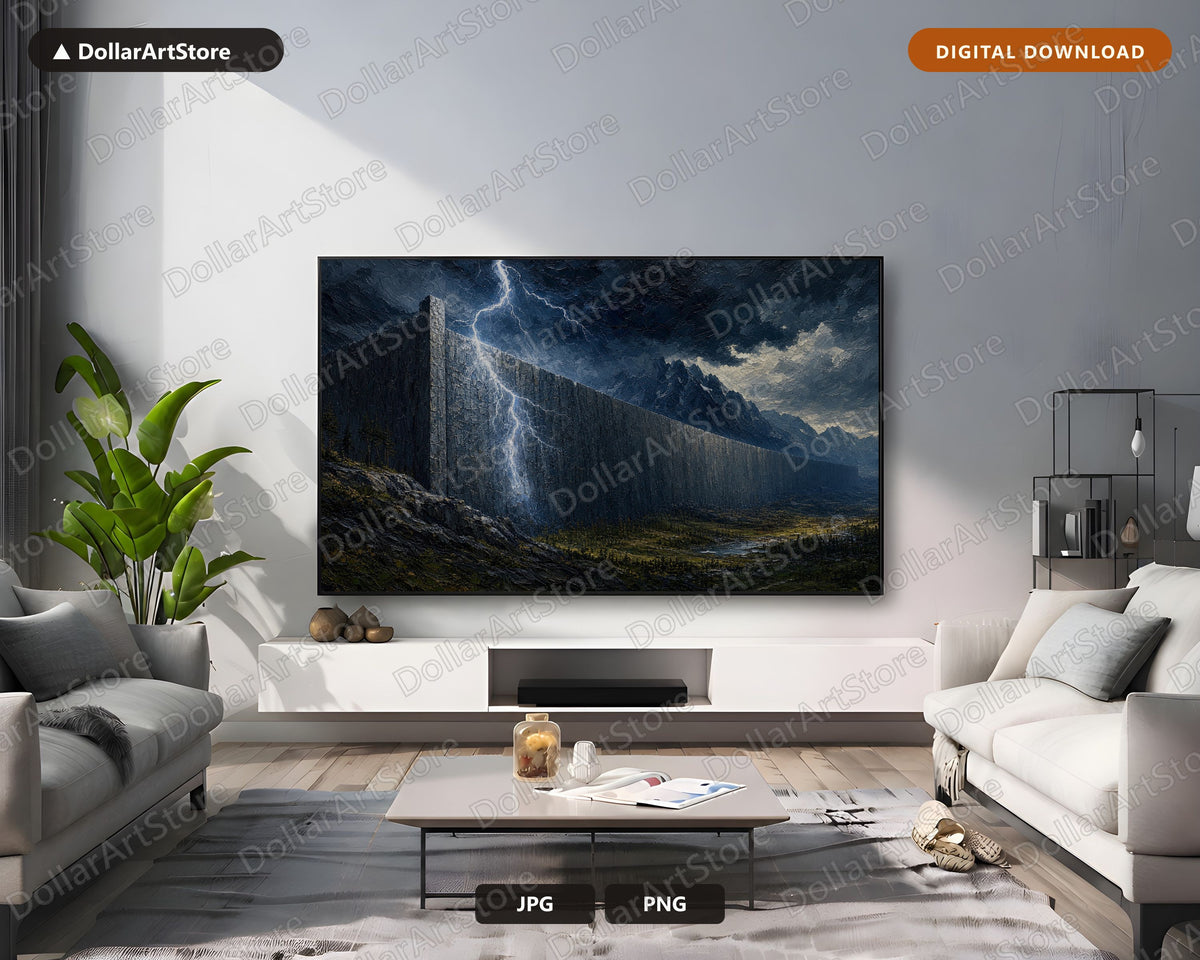Moody Dark Landscape Frame TV Art, Samsung Frame TV Digital Download, 4K Scenery Screensaver