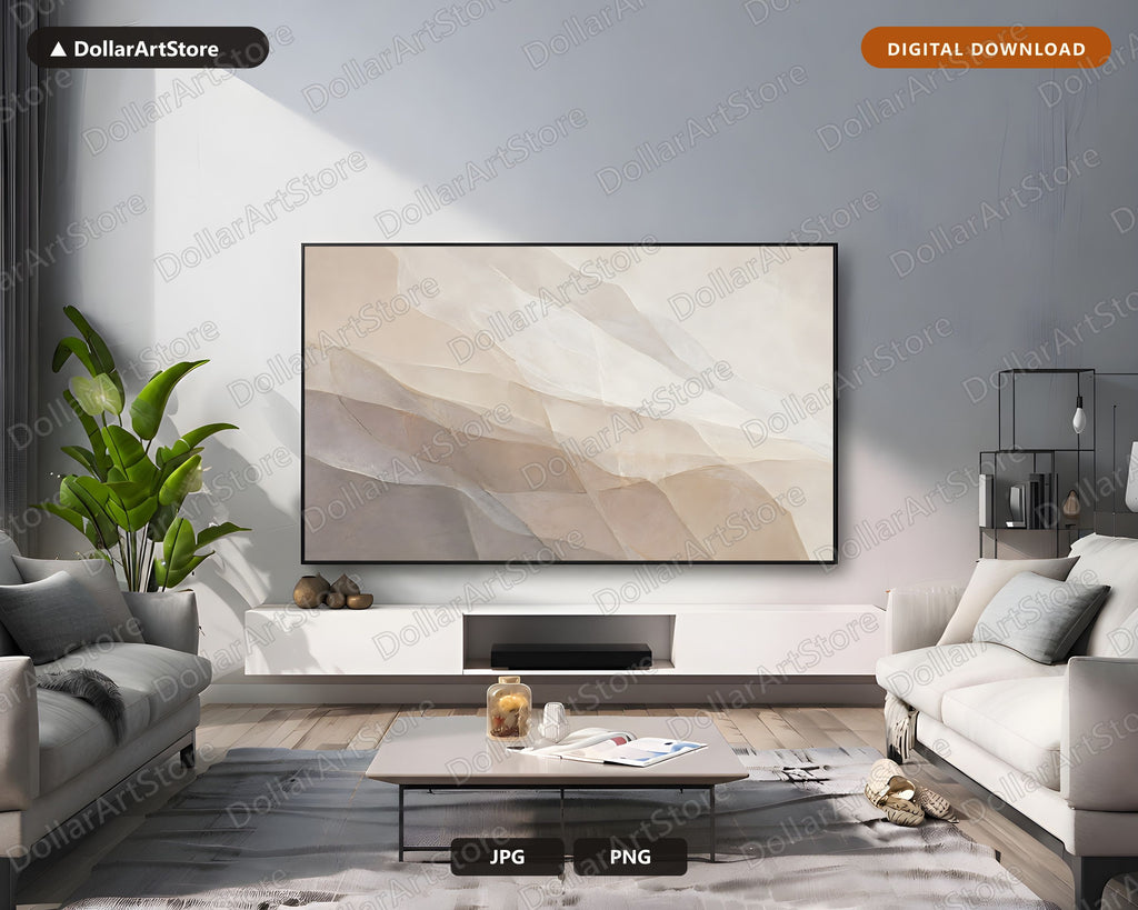 Neutral Abstract Frame TV Art, Samsung Frame TV Digital Download, 4K Modern Minimalist Screensaver