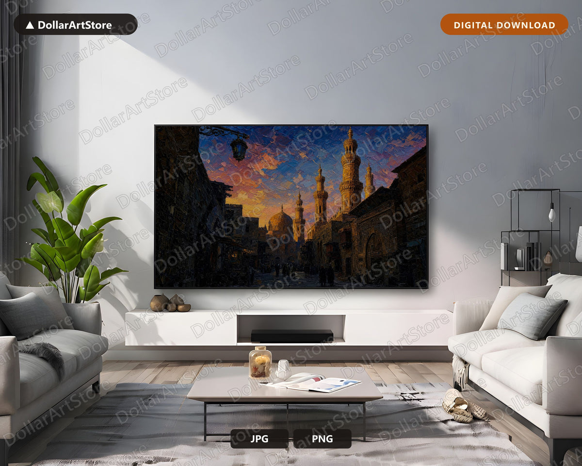 Dark Moody Middle East Mosque Frame TV Art