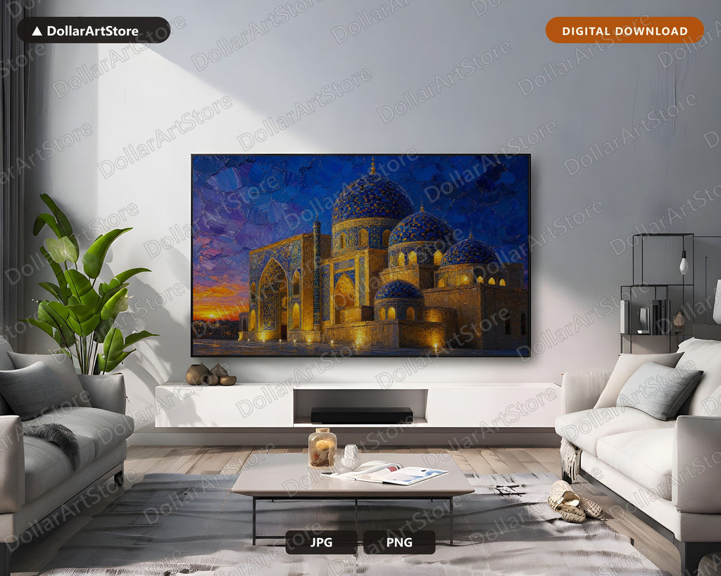 Cozy Middle Eastern Frame TV Art, Samsung Frame TV Digital Download, 4K Textured Islamic Architecture Screensaver