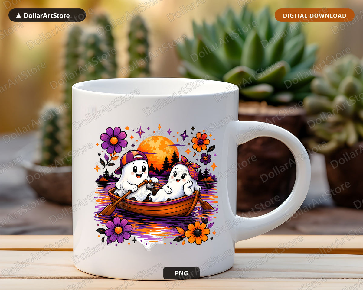 Cute Halloween Ghost PNG, Sublimation Design, Shirt Design Digital Download
