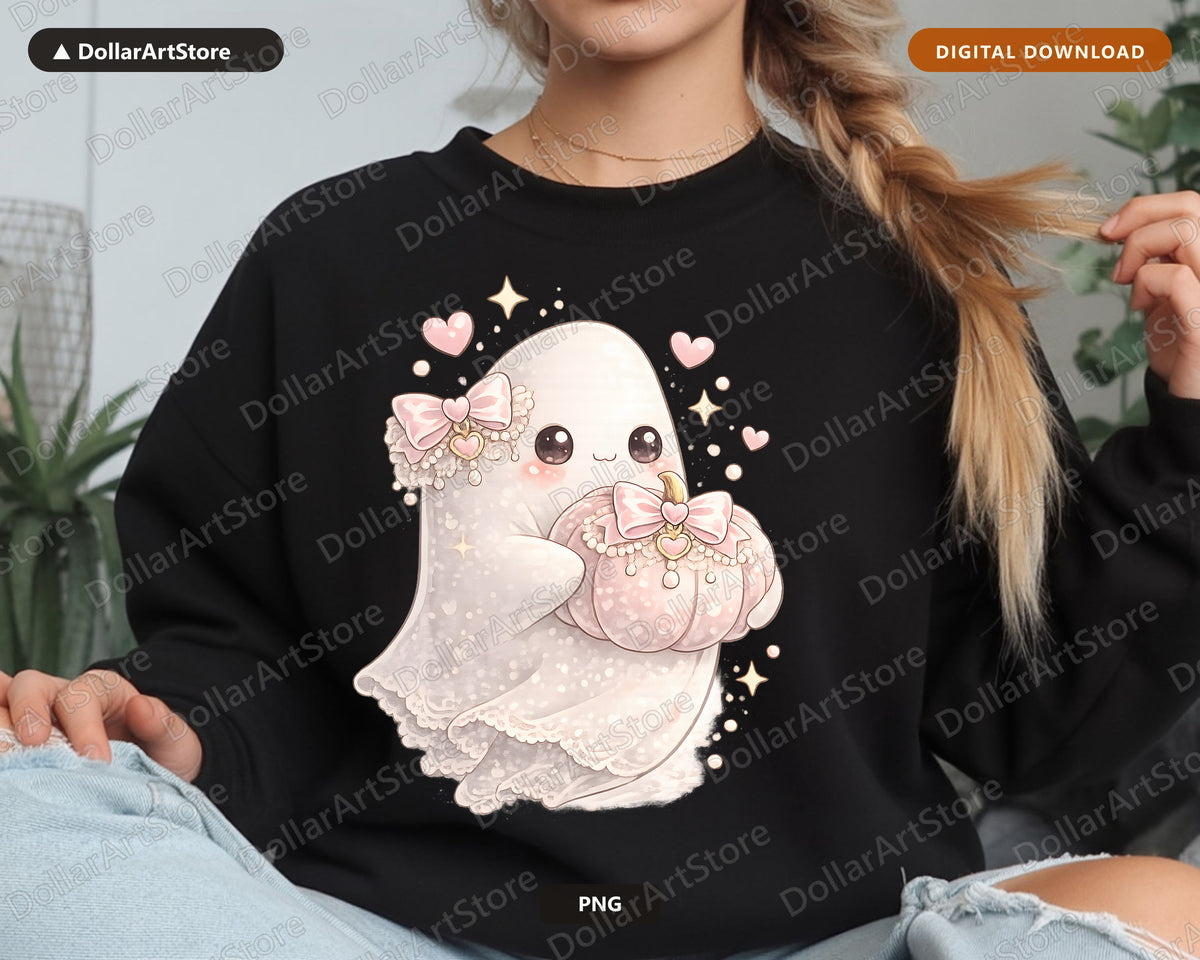 Cute Halloween Ghost PNG, Sublimation Design, Shirt Design Digital Download