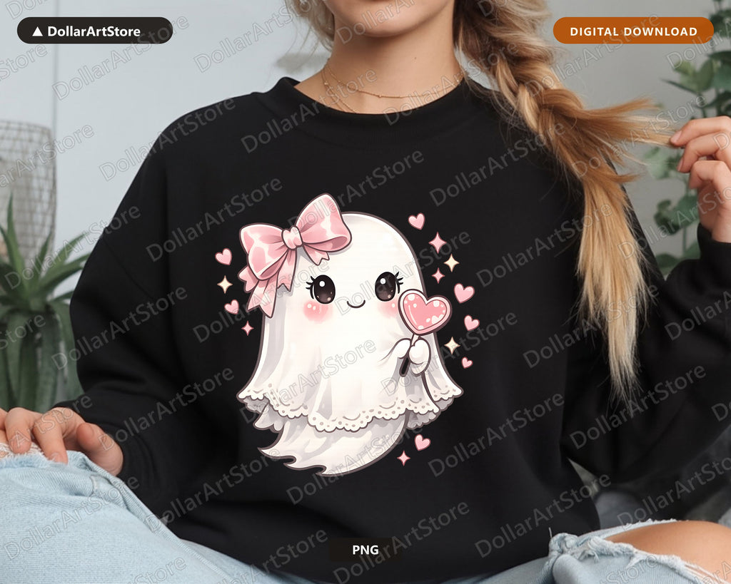 Cute Halloween Ghost PNG, Sublimation Design, Shirt & Tumbler Digital Download