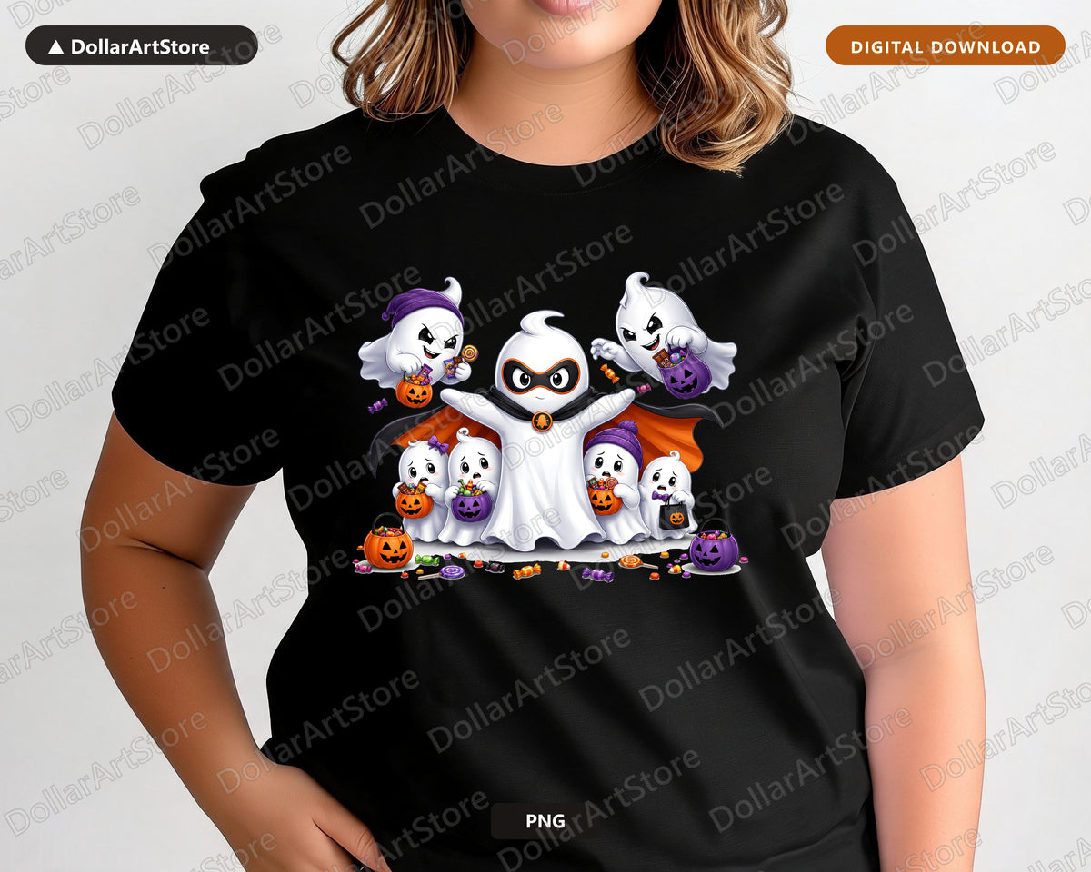 Cute Halloween Ghost PNG, Sublimation Design, Shirt Design Digital Download