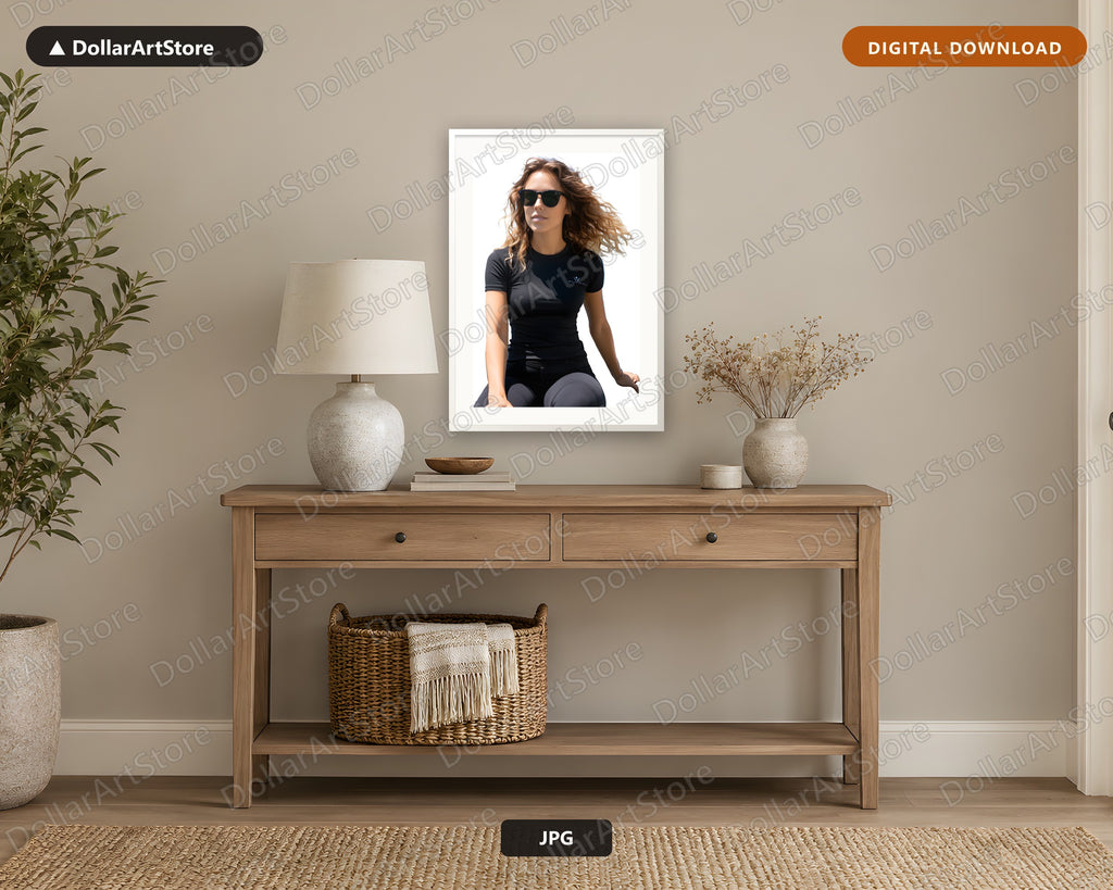 Cool Girl Fashion Portrait with Sunglasses - Printable Wall Art Digital Download