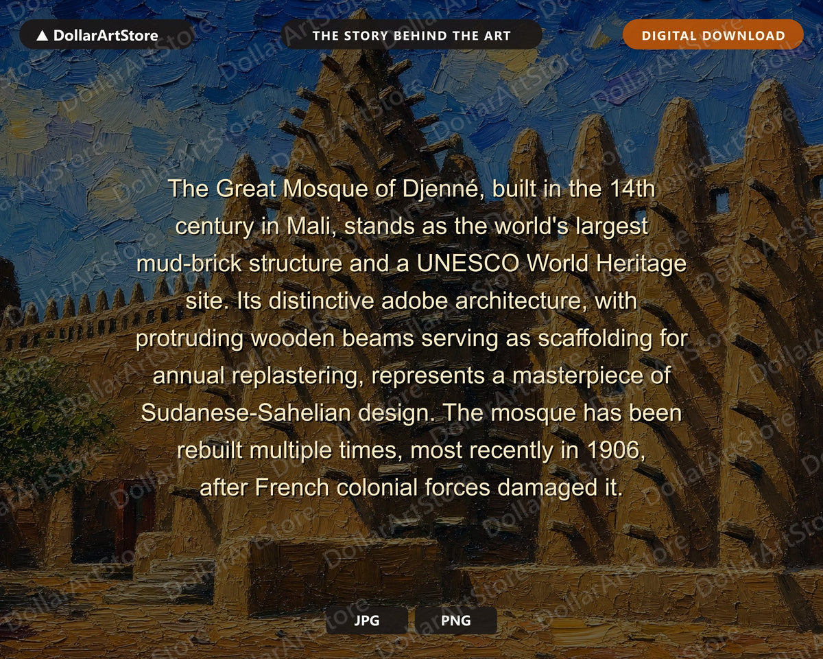 Earthy African Architecture Frame TV Art, Samsung Frame TV Digital Download, 4K Textured Scenery