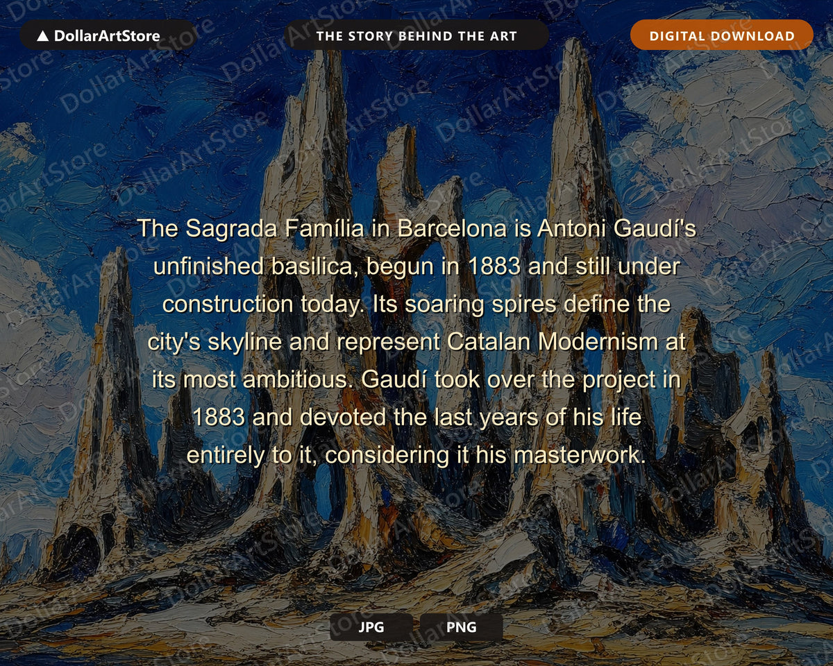 Cozy Barcelona Spires Frame TV Art, Textured Sagrada Familia Samsung TV Download 4K