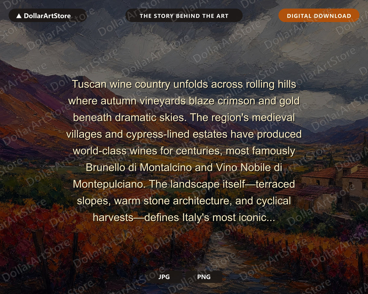 Cozy Tuscan Vineyard Frame TV Art, Autumn Landscape Samsung Frame Digital Download 4K