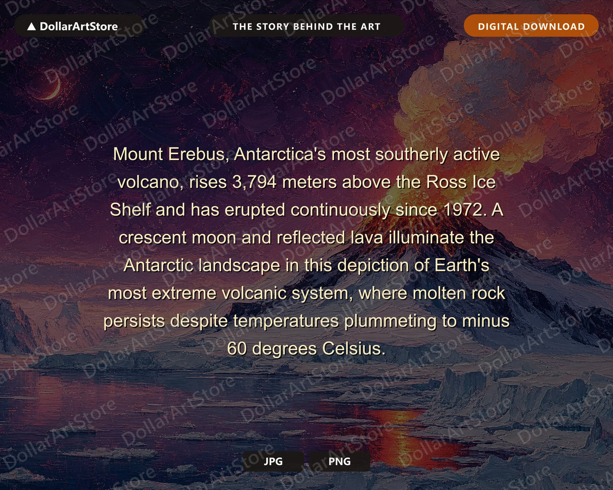 Erupting Winter Arctic Volcano Samsung Frame TV Art