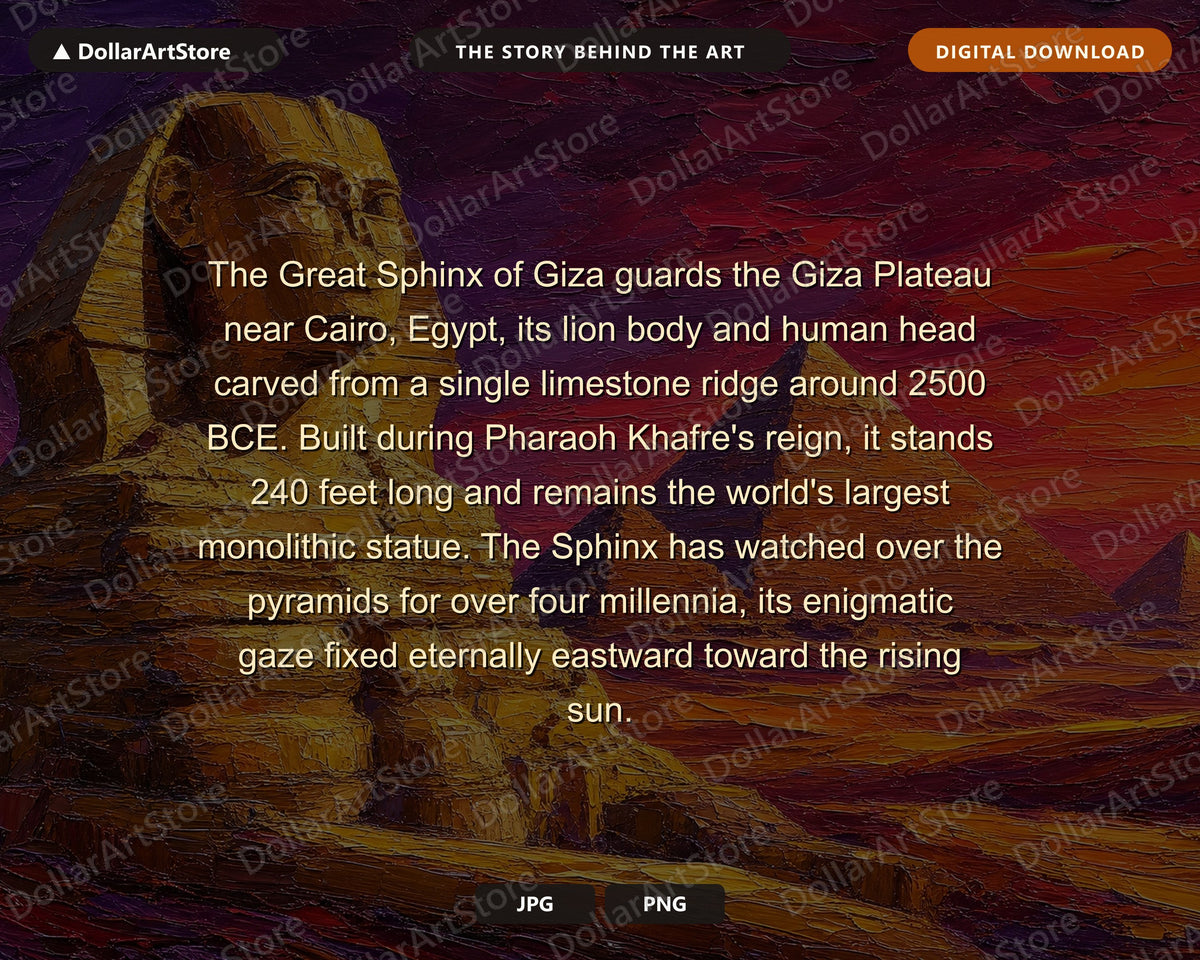 Cozy Egypt Sphinx Frame TV Art, Samsung Frame TV Digital Download, 4K Textured Landscape