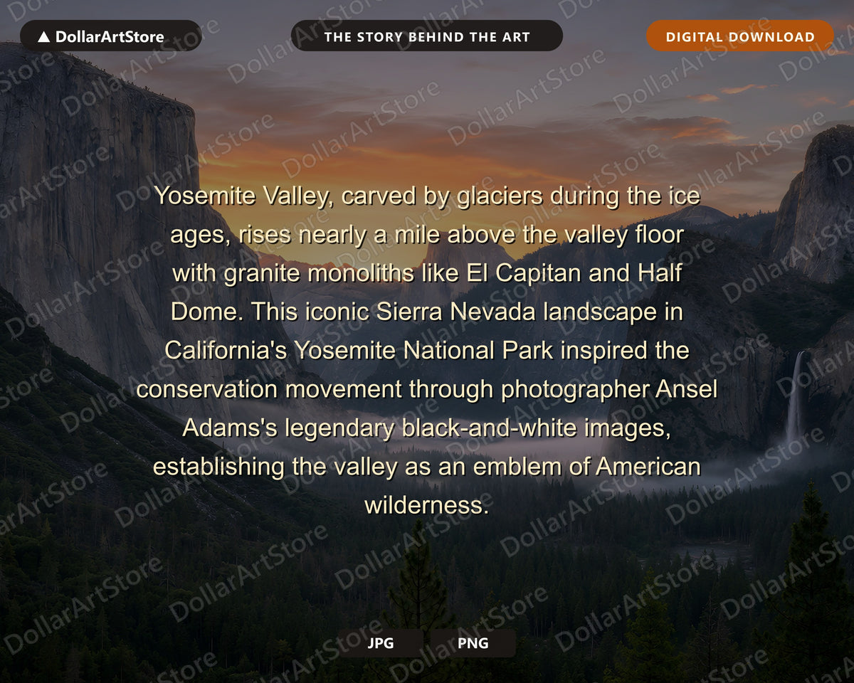 Yosemite Valley Frame TV Art, Samsung Frame TV Digital Download, 4K Landscape Screensaver
