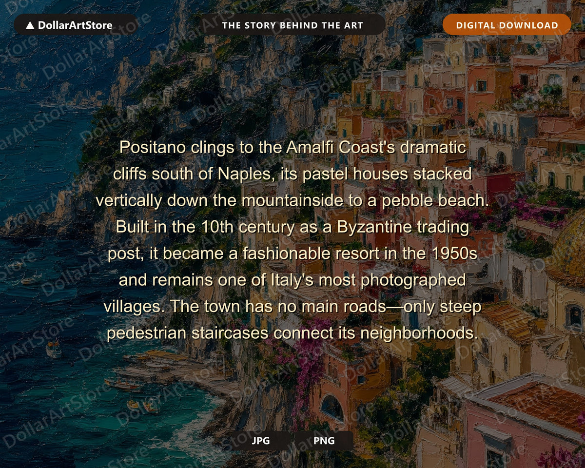 Cozy Amalfi Coast Frame TV Art, Positano Italy Scenery, Samsung Frame TV Digital Download 4K