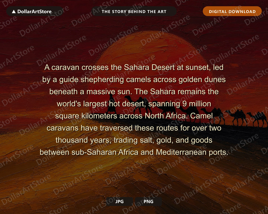 Cozy Desert Caravan Frame TV Art, Samsung Frame TV Digital Download, 4K Textured Landscape