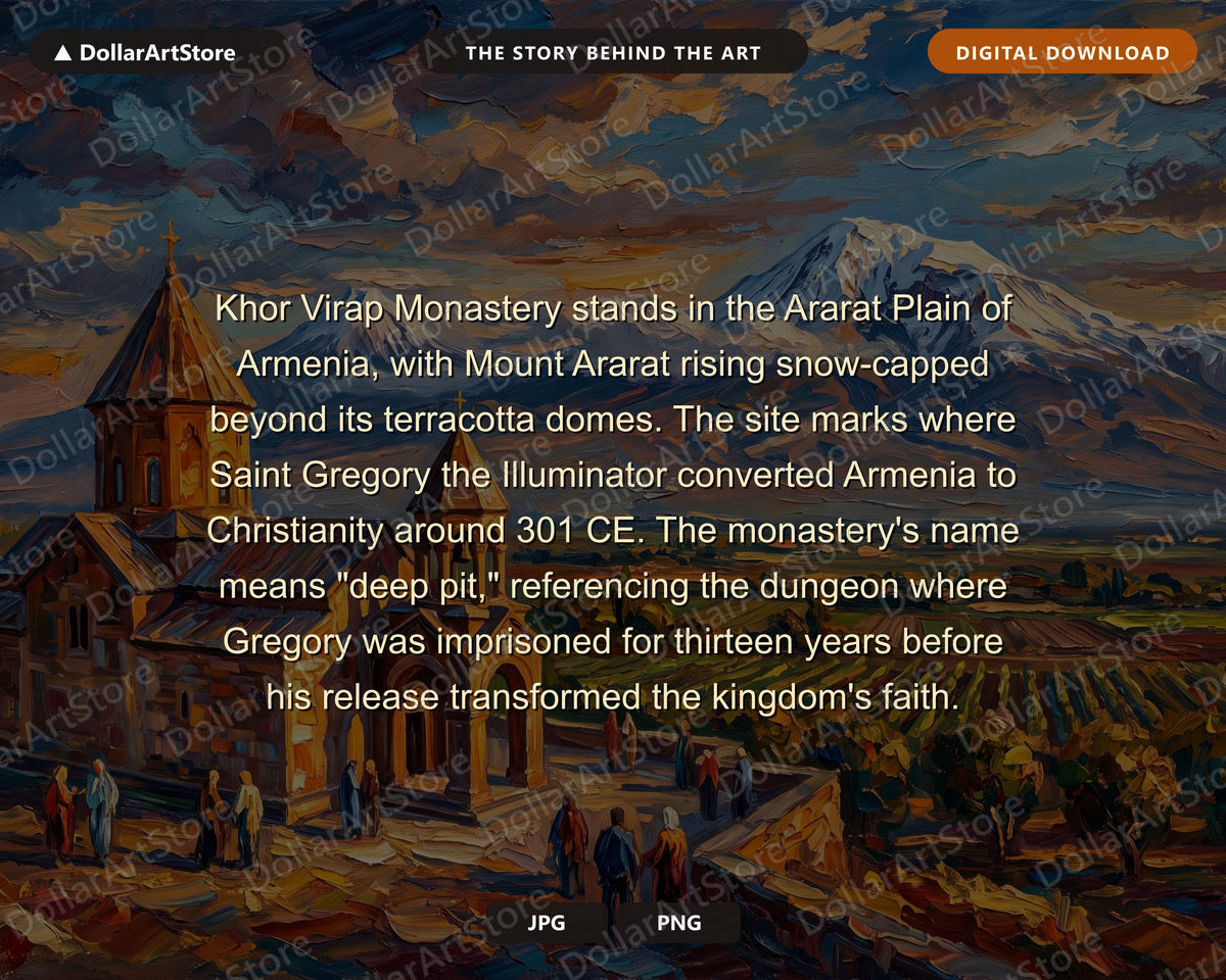 Armenian Monastery Frame TV Art, Mount Ararat Landscape Samsung TV Download
