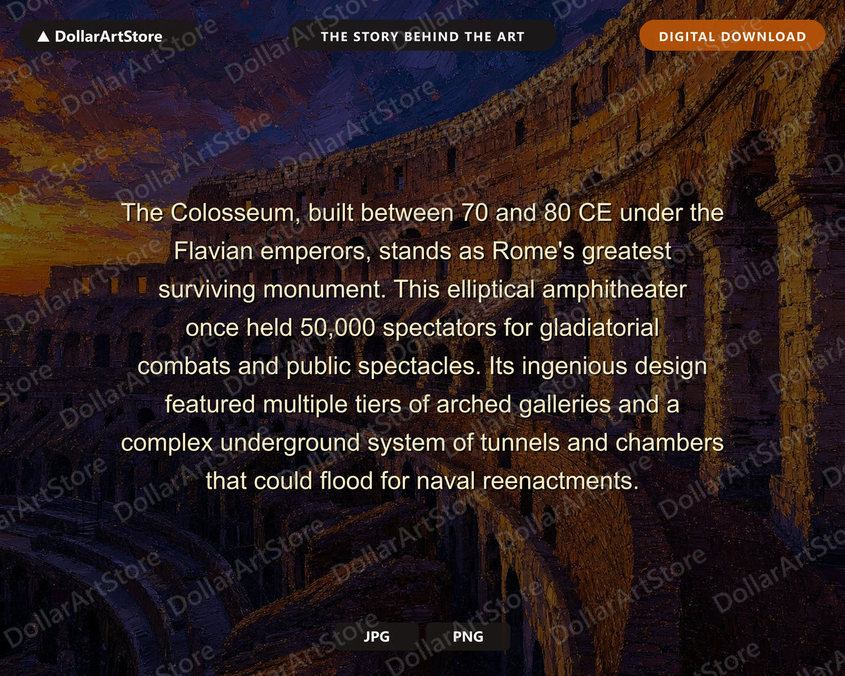 Scenic Roman Colosseum Dusk Samsung Frame TV Earthy 4K Art