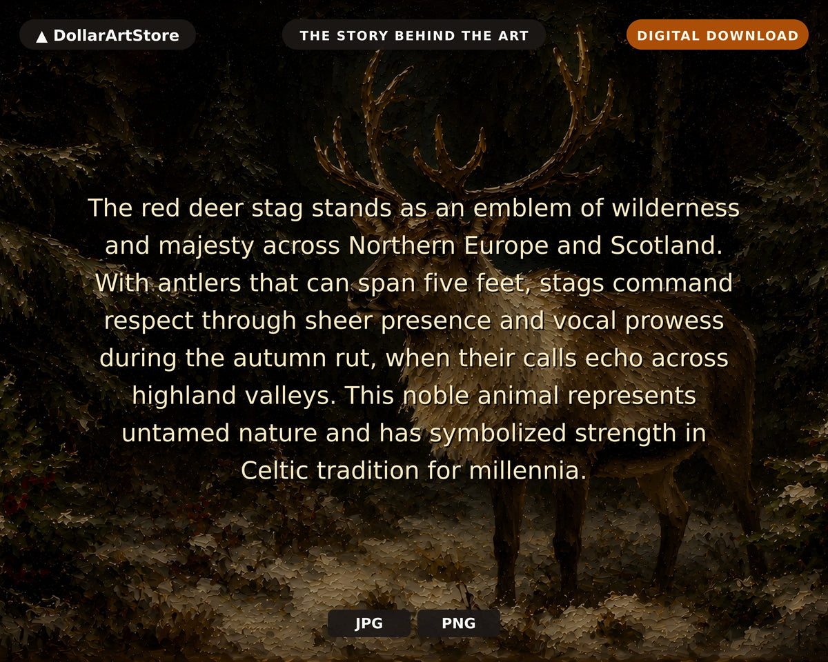 Moody Forest Stag Frame TV Art, Dark Woodland Scenery 4K Samsung TV Download