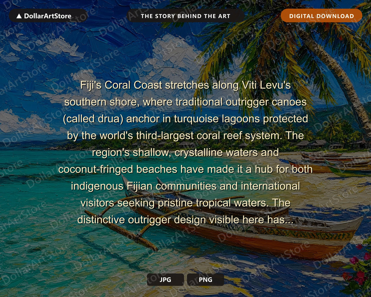 Tropical Beach Frame TV Art, Fiji Coral Coast Samsung Frame Digital Download 4K